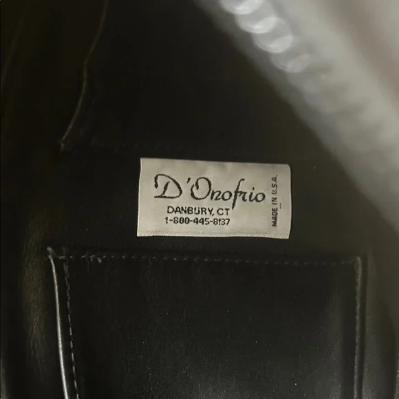 D'Onofrio Classic Black Leather Travel Shoulder Bag Purse 🌺🌺 - Picture 5 of 7